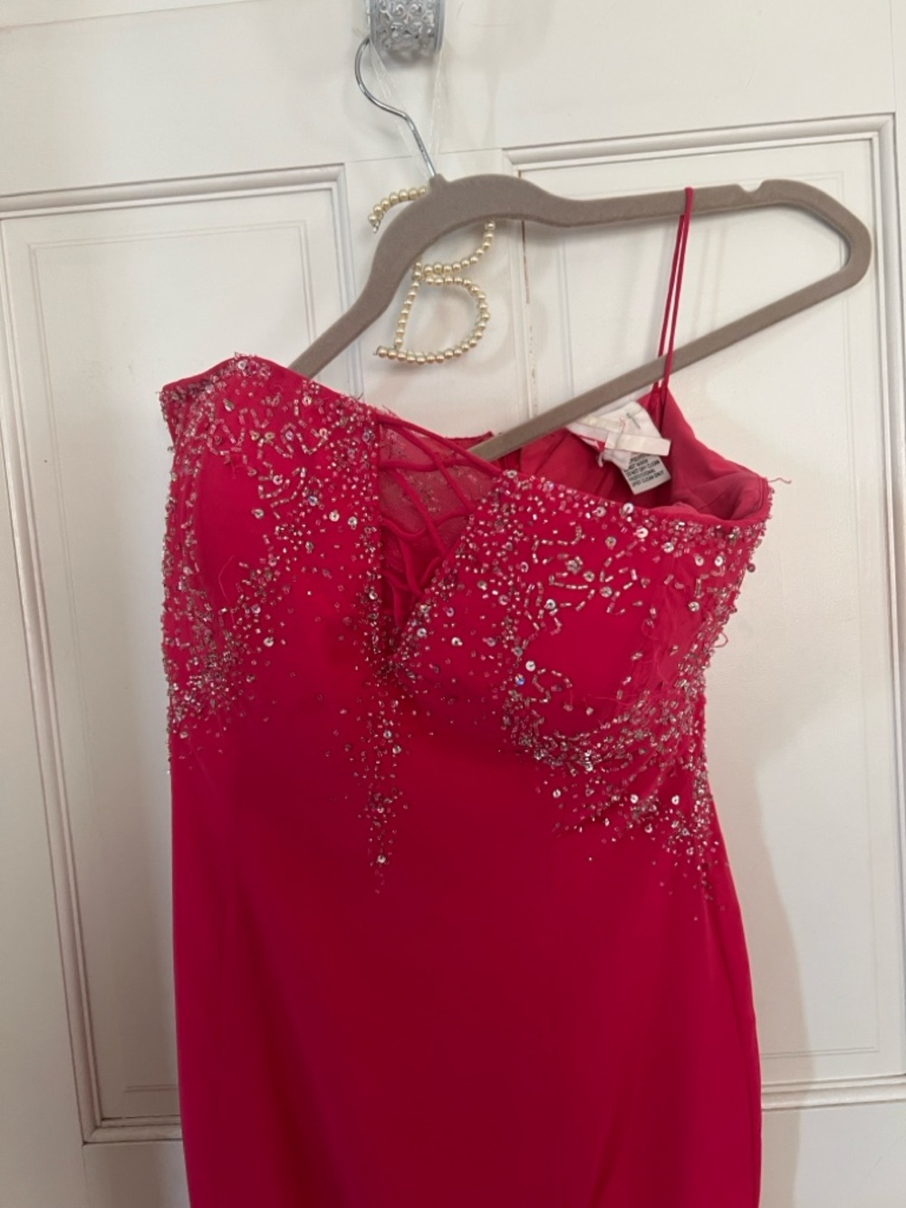 HOT PINK STRAPLESS GOWN - Picture 6 of 11